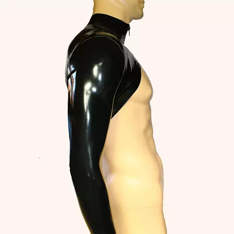 Herren glänzende Langarm Kunstleder kurze Jacke männliche exotische Versuchung mit Reiß verschluss Basic Cut Bodycon Mantel Clubwear benutzer definierte