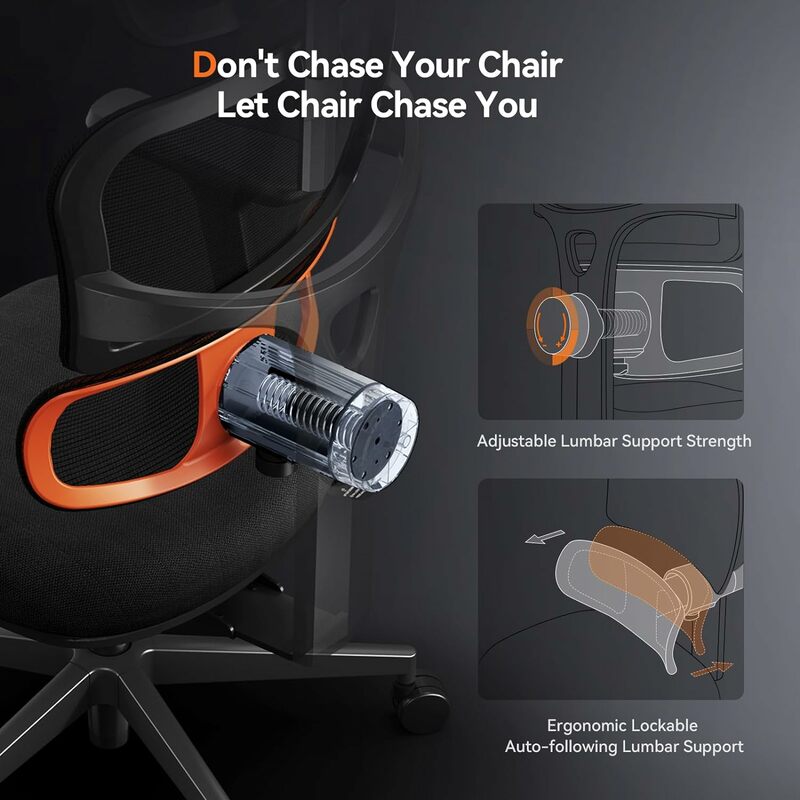 Kursi meja ergonomis dengan dukungan Lumbar adaptif penuh-rumah dan kursi Ofiice untuk nyeri punggung dengan sandaran tangan 4D, dapat disesuaikan