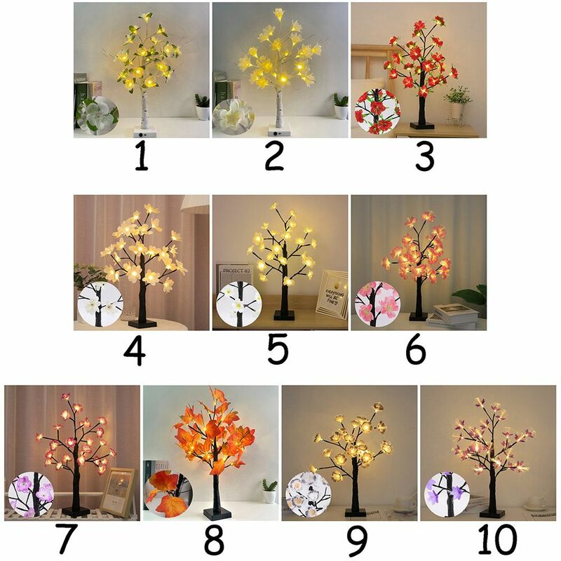 Magnolie Weihnachts geschenk Nachttisch Beleuchtung 24 LED Blumen Nacht lampe Nachttisch Dekor Blume Baum Lichter Atmosphäre Lampe