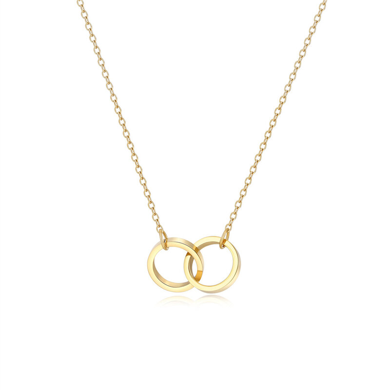 Кольцо с гравировкой имени для влюбленных, ожерелье цвета розового золота/серебра для пар, Модная бижутерия, подарок для девушек, мальчиков, женщин, жен, девушек