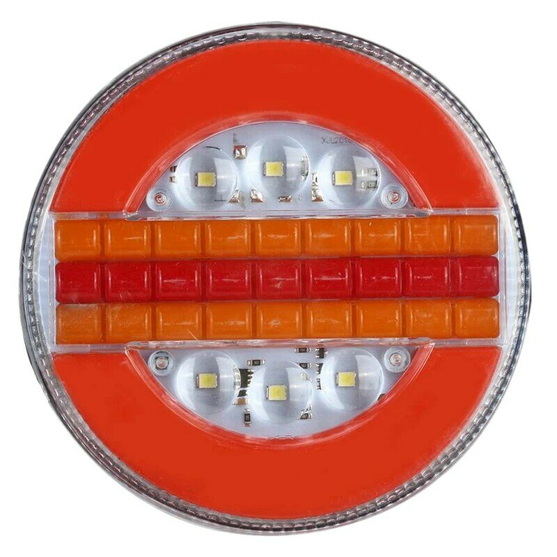 مصابيح خلفية هامبرغر دائرية ، مؤشر ديناميكي متسلسل ، شاحنة ، 24 فولت ، 49 ليد