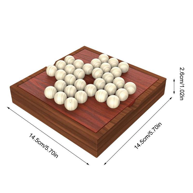 เกมกระดานโซลิแทร์ทำด้วยมือเกมโซลิแทร์สำหรับเด็กไม้เล่นเกมสำหรับกระดานโต๊ะกาแฟ