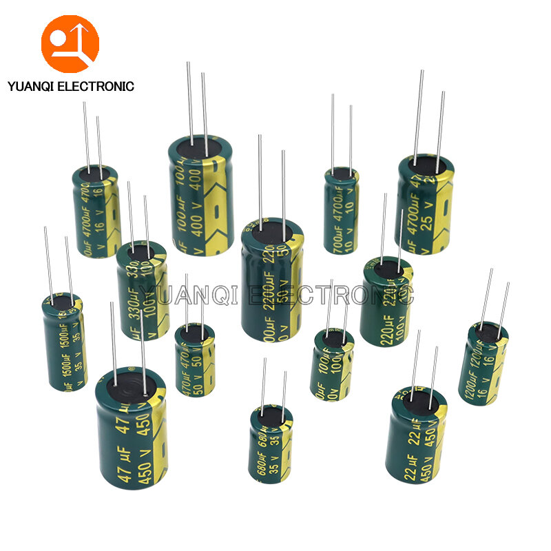 Высокочастотный Низкочастотный электролитический конденсатор ESR 10 в 16 в 25 в 35 в 50 в 400 в 450 в 100 мкФ 220 мкФ 330 мкФ 470 мкФ 680 мкФ 1000 мкФ 1500 мкФ 2200 мкФ