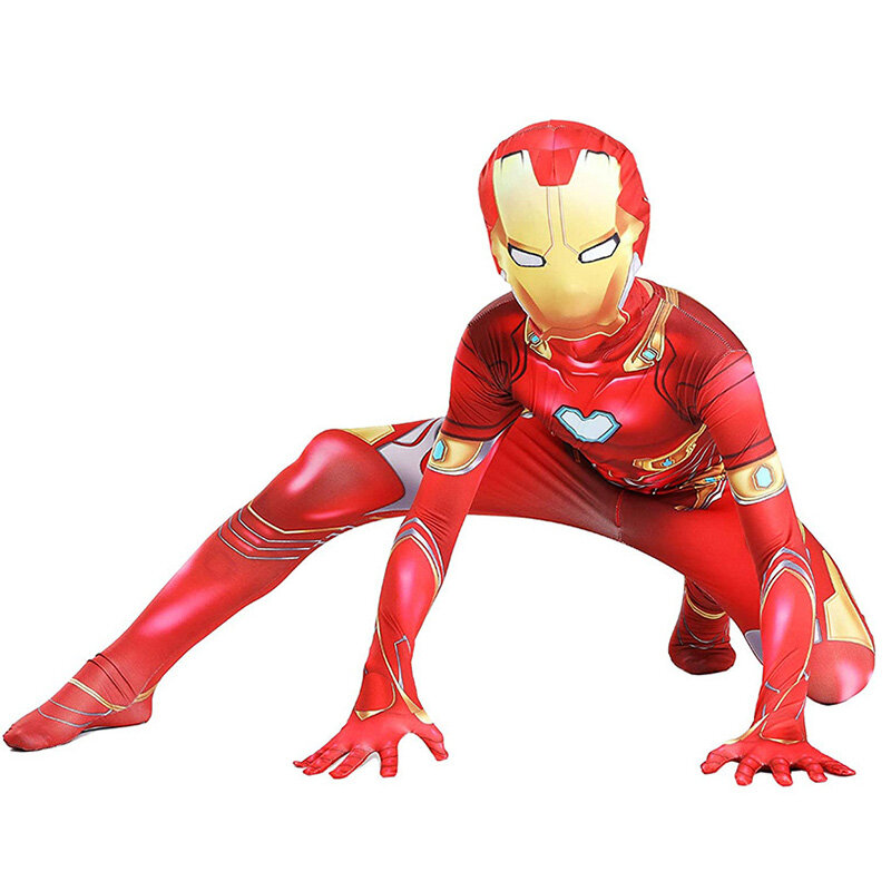 Costume de Cosplay Marvel Iron Man pour Enfant, Combinaison de Batterie, The Avengers, Smile Hero, Halloween, Carnaval, ix