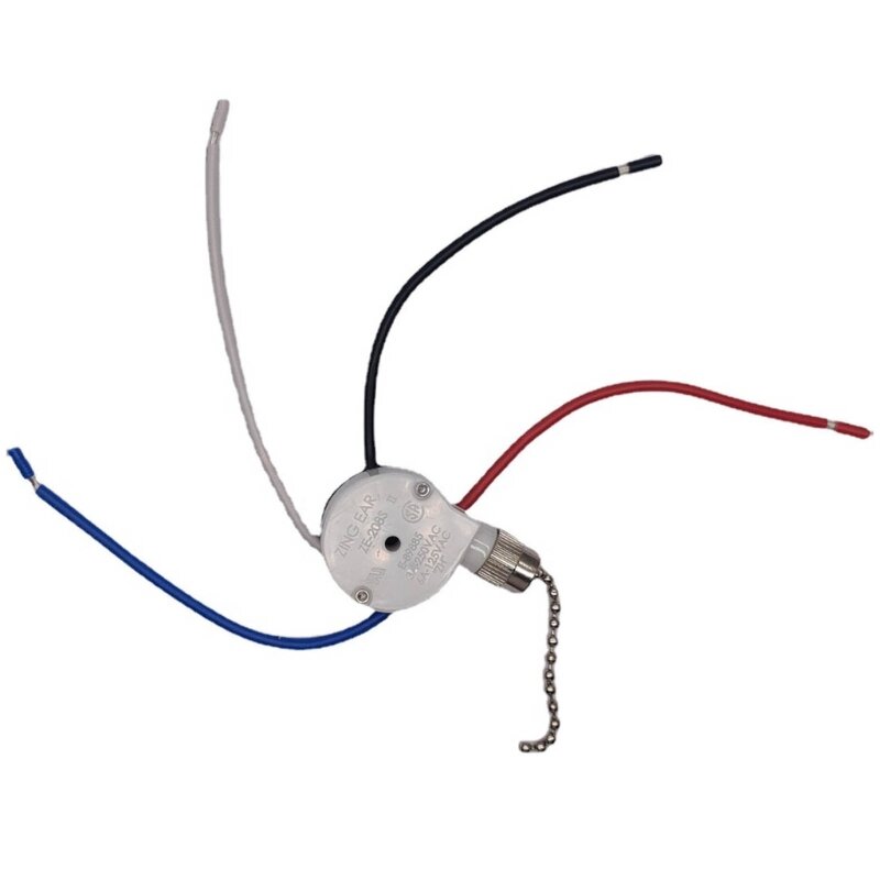 Industrial Grade Ceiling Fan Switchs Zings Ear ZE-208s 3 Speed 4 Wire Pull Chain T5EF