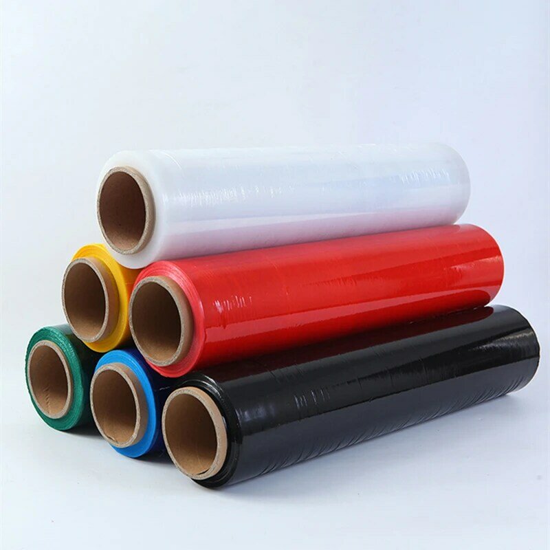 Film d'emballage en PE extensible, 50cm, bande de protection anti-poussière, Transparent, jaune, rouge, noir, bleu