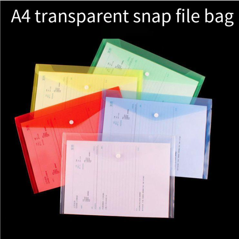 A4 Size Plastic File Folders Wallets Colorful Document Files Envelope Bags for School Office Home