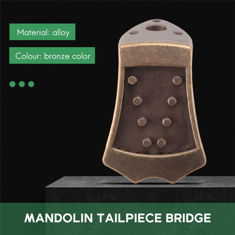Bronzen Metalen Driehoek Mandoline Staartstuk Onderdelen Voor 8 Snaar Gebogen Top Mandoline Vervanging