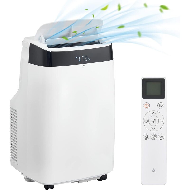 Conditioner with Remote Control, 10000 BTU Portable AC for Room, Dorm, Office with Drying, Fan, Sleep Mode, 3 Speeds,
