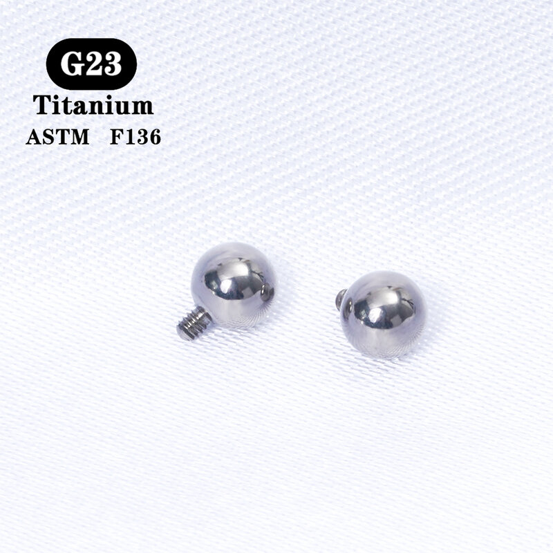 Rosca externa de titanio G23, 14G, 16G, bola roscada interna, accesorios de repuesto, accesorios de joyería corporal, 10 Uds.