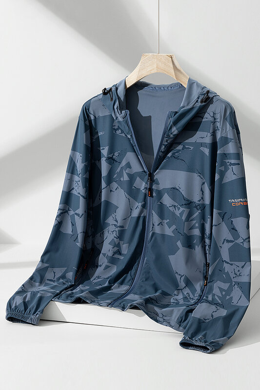 Summer Sunscreen Jacket 2024 New Outdoor Fishing Sports Thin Style Breathable Ice Silk Sunscreen Coat Men's Casual windbreaker