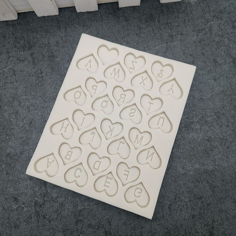 DIY 26 Buchstaben der Liebe flüssige Silikon form Fudge Kuchen Dekoration Schokolade Dessert Gebäck Süßigkeiten Pudding Backen Küchen utensilien