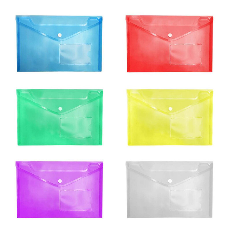 Bolsa de plástico transparente para guardar documentos, almacenamiento de papel A5 para carpetas