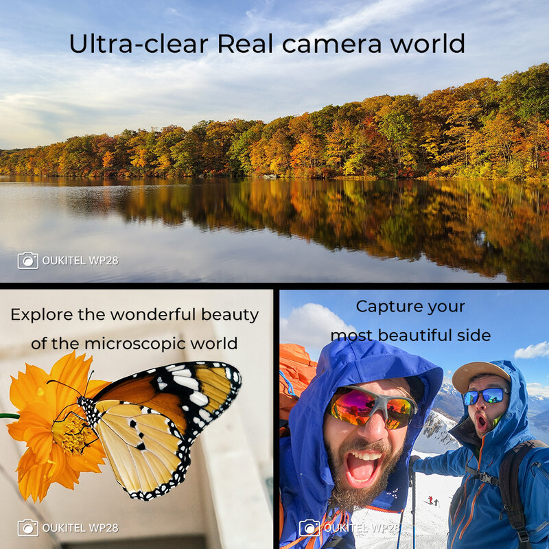 Oukitel-cámara resistente WP28 de 6,52 pulgadas, HD + 10600mAh, 8GB + 256GB, Android 13, 48MP