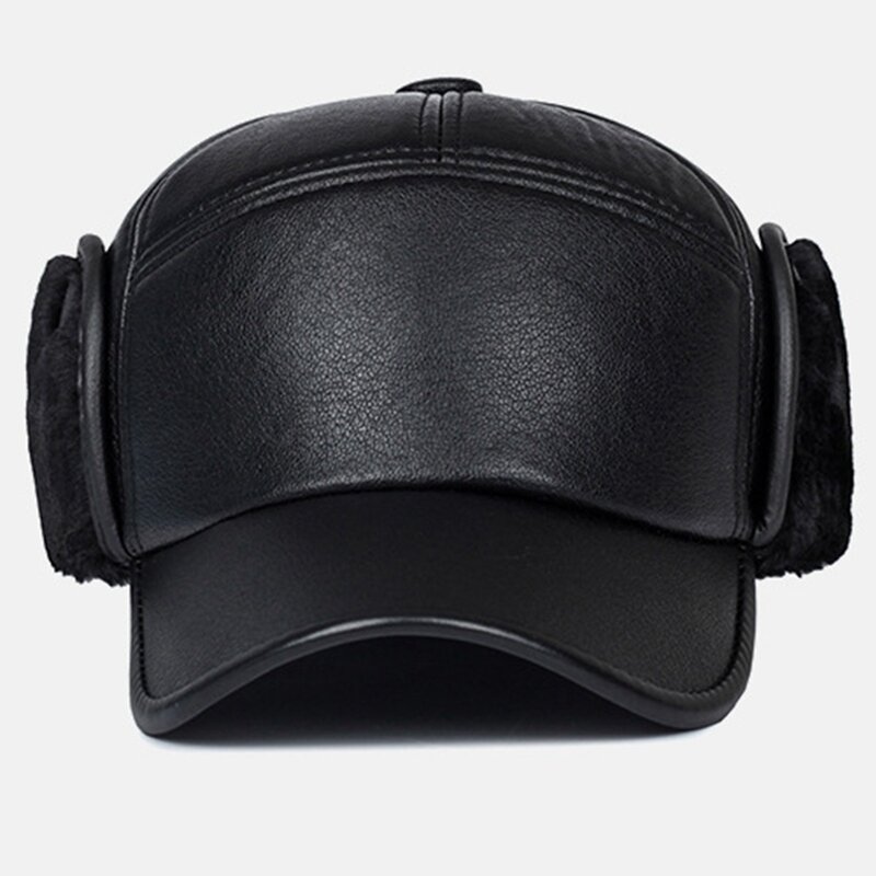 1PC New Style Warm Winter Cap Dad Flat Hat Ear Protection Cap Hats For Middle-aged Elderly Dad Caps Earflaps Thicken