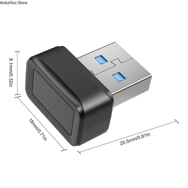 USB Fingerprint Key Reader para Windows 7, 8, 10, 11, Olá Segurança, Scanner Biométrico, Módulo de Sensor PC, Senha Grátis