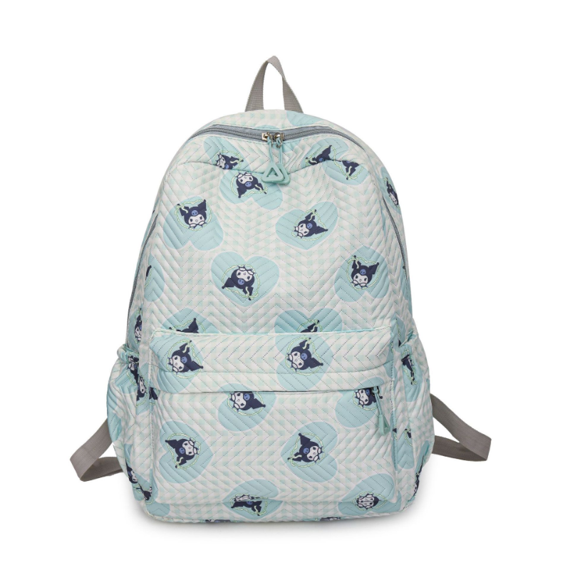 Sanrio tas punggung motif Coolomi, tas ransel komputer bepergian santai gaya Preppy segar untuk wanita
