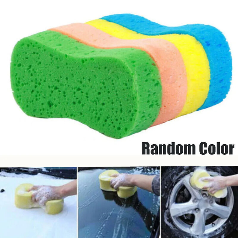 Bloque de esponja de lavado de coche, suministros de limpieza de motocicleta de gran tamaño, Color de polvo, bloque de esponjas de lavado aleatorio
