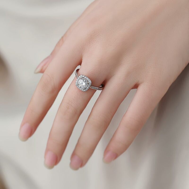 Moissan ite Verlobung sring 1ct/2ct d Farbe aus gezeichnete runde Moissan ite Ringe Sterling Silber Versprechen Jubiläums ring für