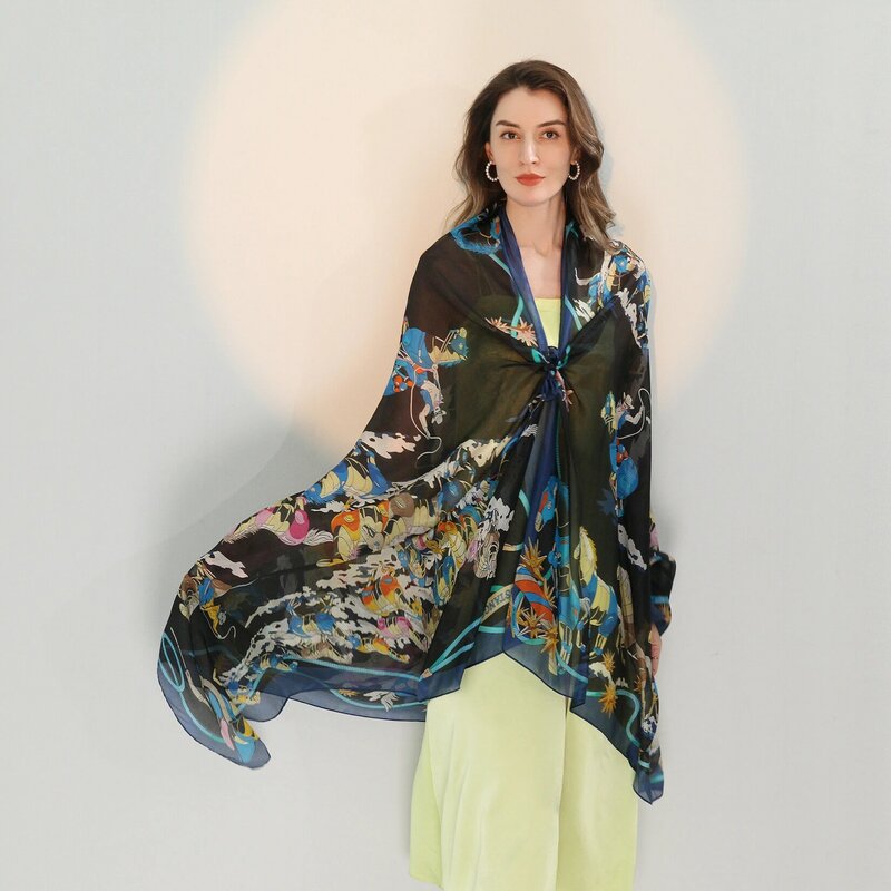 2023 Winter Fashion Women's Scarf Hot Sale Mulberry Silk Scarves Shawl Female Long Silk Scarf