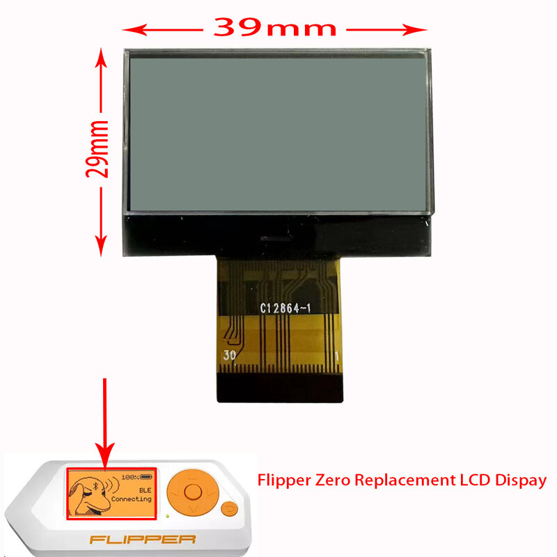 Reparasi penggantian layar LCD 1.4 inci, baru untuk Flipper nol tanpa lampu latar versi baru