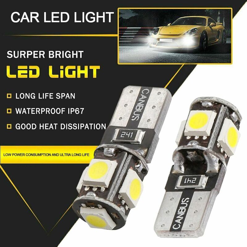 Luz LED superbrillante para coche T10 5SMD, luz de lectura para coche 5050 Canbus, lámpara para matrícula