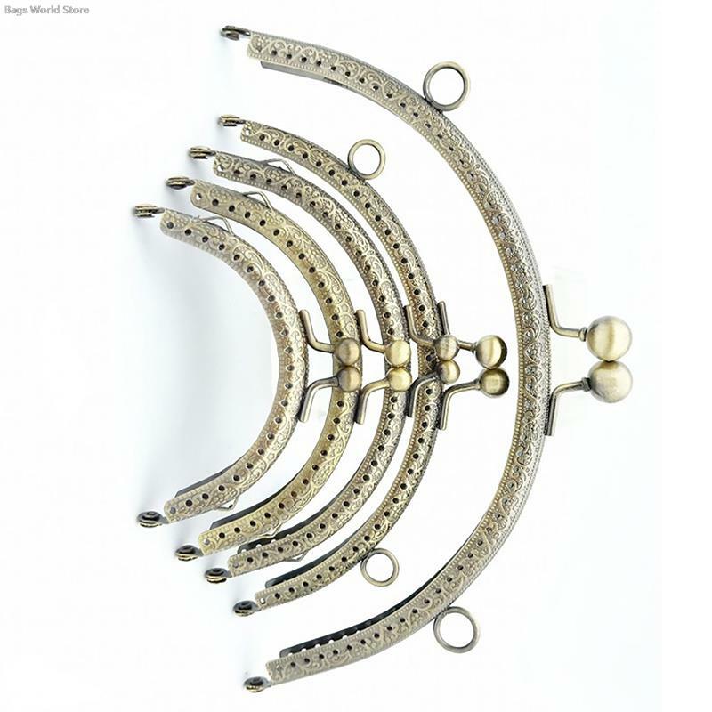 1pc 8.5/10.5/12.5/15/20.5cm DIY Metal semicirc Frame Purse Handle Coin Bags Metal Kiss Clasp Lock Frame Accessories