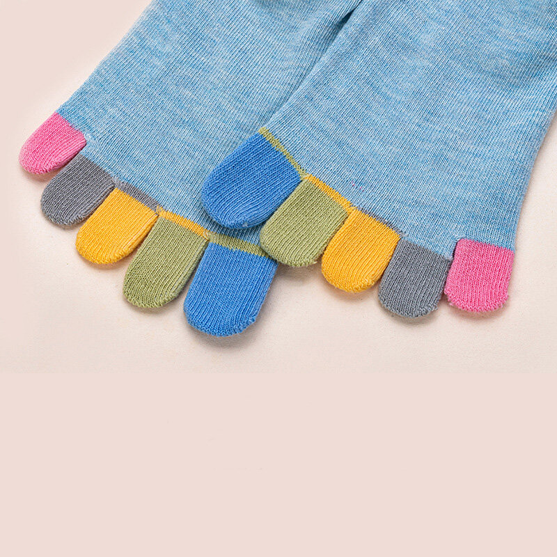 Носки из чистого хлопка 5 пар, милые повседневные мягкие дышащие невидимые носки с дезодорирующим эффектом, 5 пальцев, в стиле Харадзюку, для весны