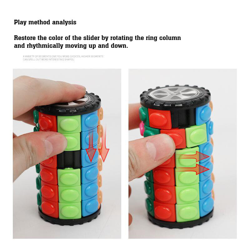 Cubo mágico de maíz 3D para niños, torre de rompecabezas, Cubo de velocidad, rueda giratoria, juego de Cubos cilíndricos, juguetes educativos, regalos