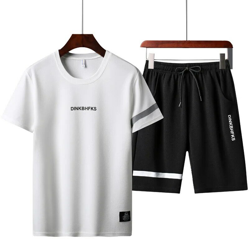 Breathable mesh sports suit men's new summer Korean version of clothes with shorts youth loose running two-piece set
