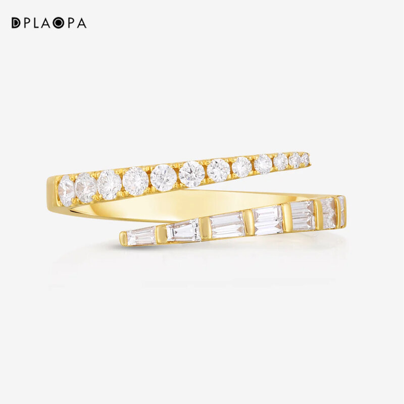 DPLAOPA-anillo ajustable de circón transparente para mujer, de Plata de Ley 925, joyería fina de lujo, regalo de aniversario de boda, 2024
