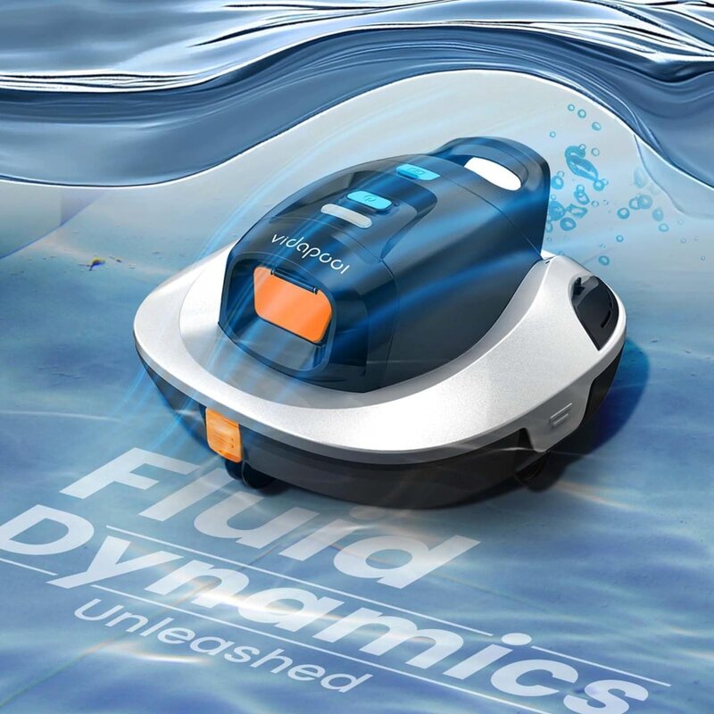 Cordless Robotic Pool Vacuum Cleaner,Portable Auto Swimming Pool Cleaning with LED Indicator,Self-Parking Technology