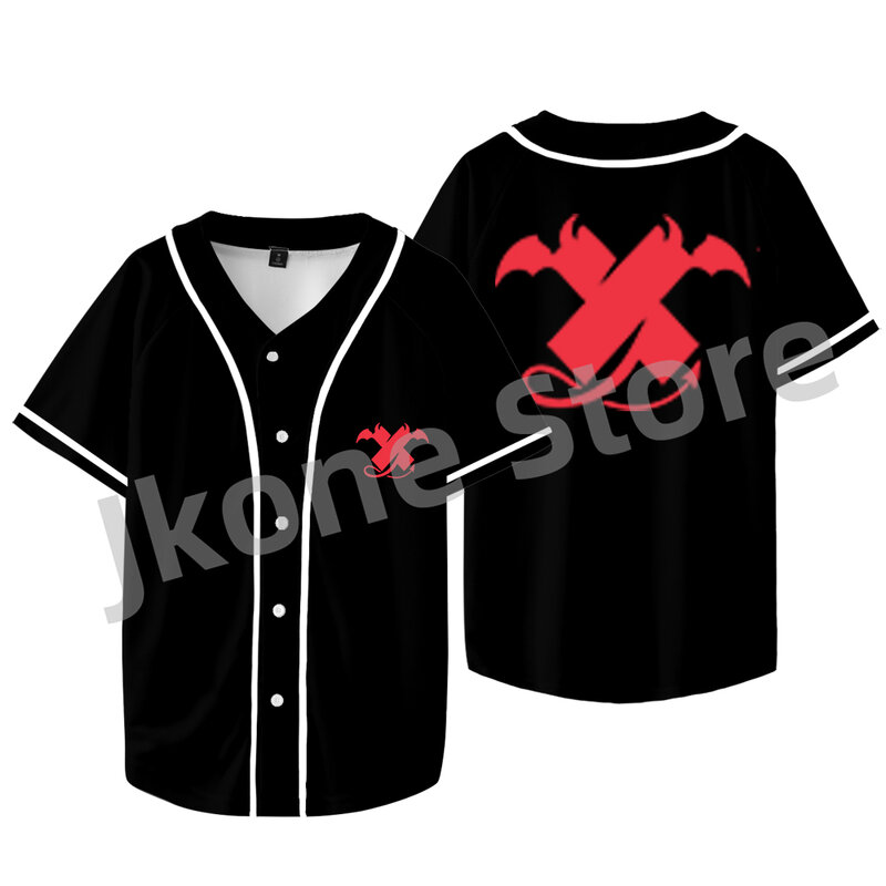 Sam i Colby XPLR Devil X Merch kurtka baseballowa kobiet moda męska casualowa koszulka z krótkim rękawem