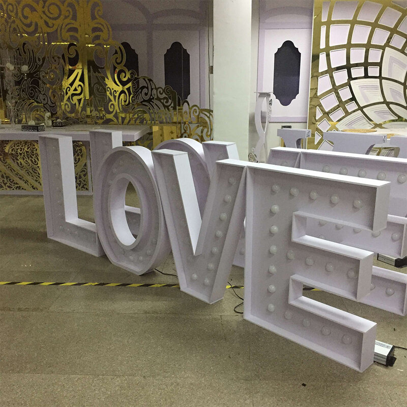 Manufacture Price Customize Love Led Lights PVC Wedding Decoration Letter Number For Event