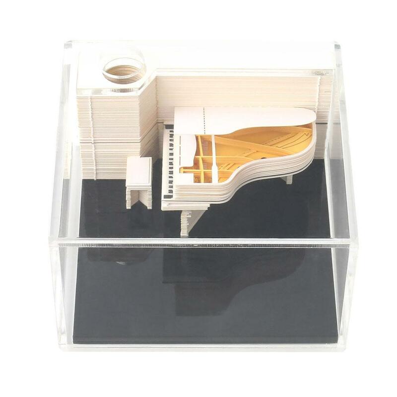 White Piano Stereo Pad 3D Paper Model Christmas Birthday Gifts For Adults Meticulous Workmanship Gift Box Kits T3R4