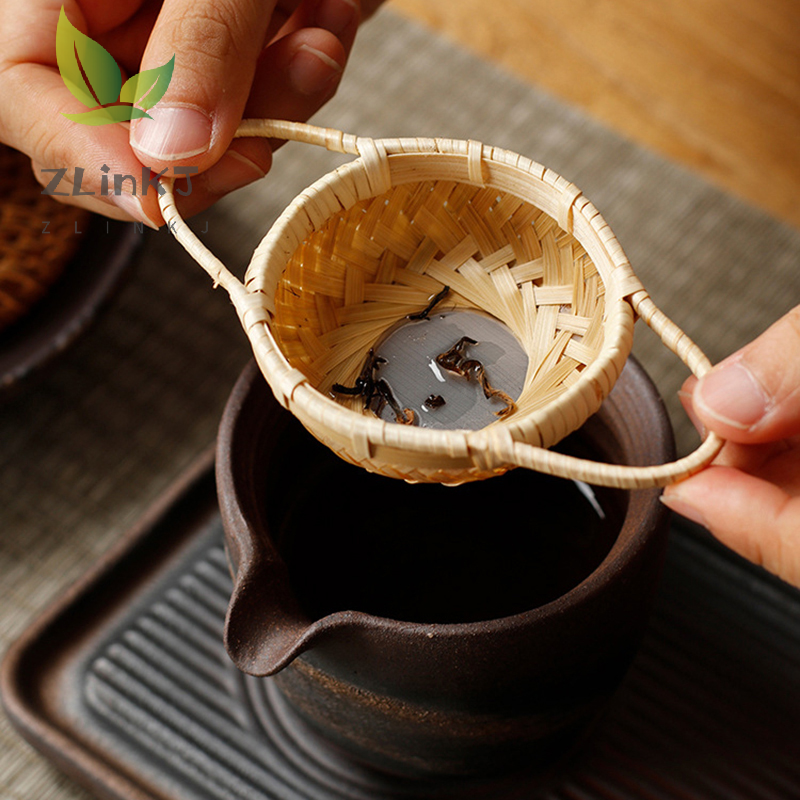 Bamboo Tea Strainers Tea Ceremony Utensils Table Decor Teaware Kitchen Tool Japanese Rattan Tea Leaves Funnel Accessories