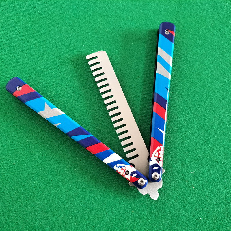 Nóż motylkowy grzebień zabawka na imprezę nóż dla początkujących kieszonkowy nóż treningowy 23CM gry na zabawki dla chłopca peryferyjne