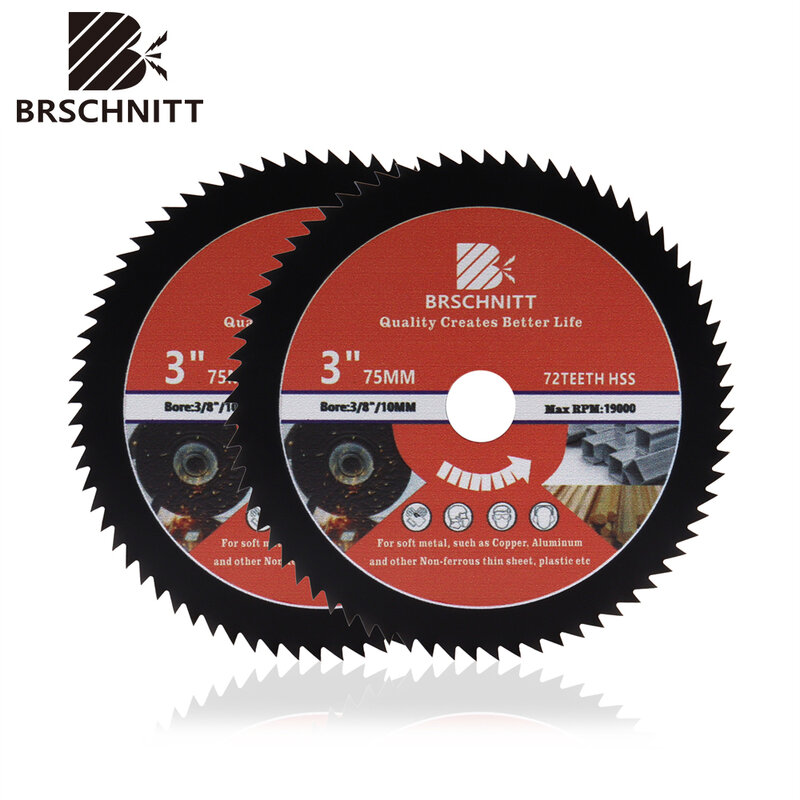 BRSCHNITT 4/10pcs Dia75mm Cutting Disc HSS Saw Blade  Cutter for Soft Metal Tile Copper Wood Plastic