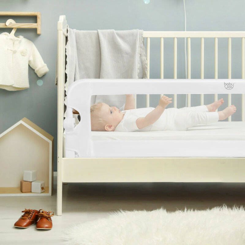 59 "통기성 안전 침대 레일 가드, 유아 어린이 아기 스윙 다운 Bedrail 흰색