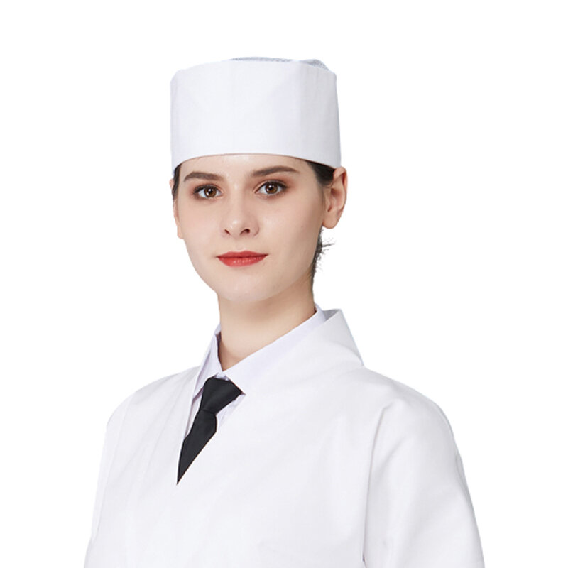 男性と女性のためのシェフの帽子,寿司のための通気性のあるシェフの帽子,レストラン,ホテル,台所のための中華料理の帽子