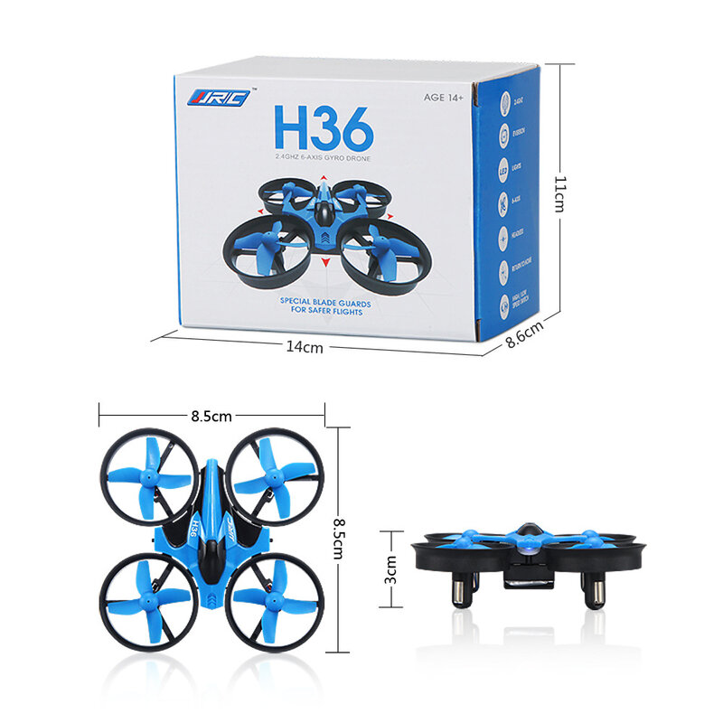 Mini importateur hélicoptère H36 RC 4CH, jouet quadrirotor, importateur sauna, moins 6 axes, une touche de retour, résistant à 360, jouets LED