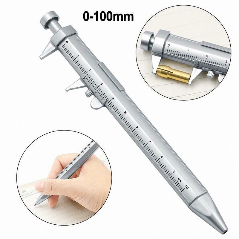 Caliper Roller Pen Ballpoint Pen Learning Ruler Stationery Refill Student Plastic Measure Piston Tool Micrometer Ruler 100mm