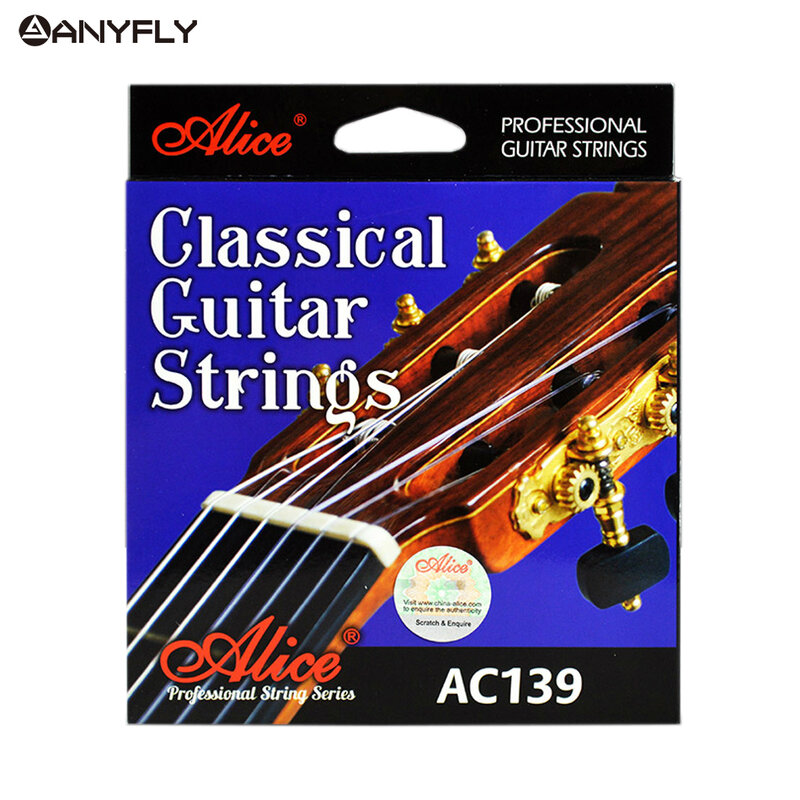 Струны для классической гитары Alice AC139, титановые, нейлоновые, посеребренные, с бронзовой обмоткой 85/15, 028, 0285 дюйма, нормальное и жесткое натяжение