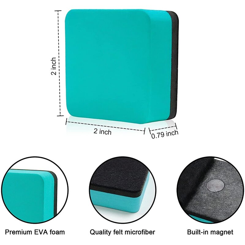 Mini-Radiergummis zum Trocken löschen, 48-Pack-Magnet-Whiteboard-Trockenradierer Tafel reiniger für Kinder und Klassen zimmer (2x2 Zoll)