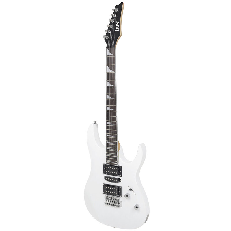 IRIN White 24 Frets Electric Guitar 6 Strings Maple Body Neck Guitarra with Bag  Amplifier Tuner Capo Pick Cleaning Cloth Parts