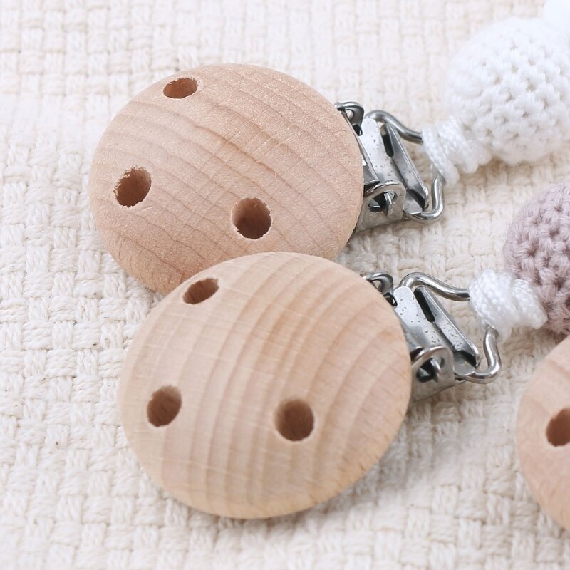 Crochet Deer Pacifier Chain Bead Clip Nursing Soother Holder Baby Chew Clip Toy Toddler Dummy Clip Newborns Shower Gift