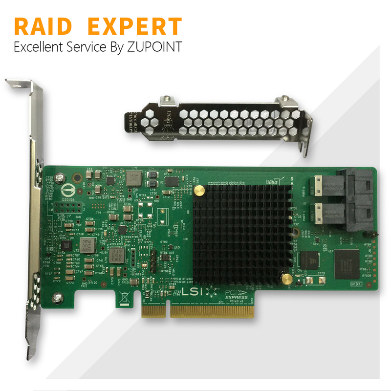 LSI 9300-8i RAID kartu pengontrol PCI E 3.0 12Gbps HBA mode ini untuk ZFS FreeNAS unRAID Expander Crad + 2 buah kabel SATA SFF-8643