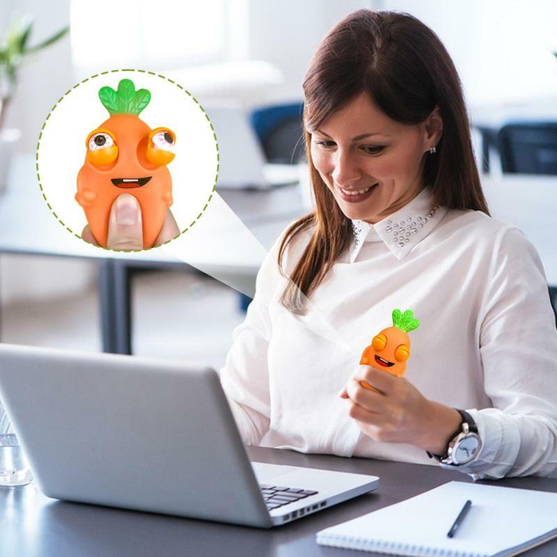 Eye Popping Pineapple Carrot Toy Antistress Stress Relief Decom-pression Squeezing Fid-get Sensory Stretch Toy For Kids Adults