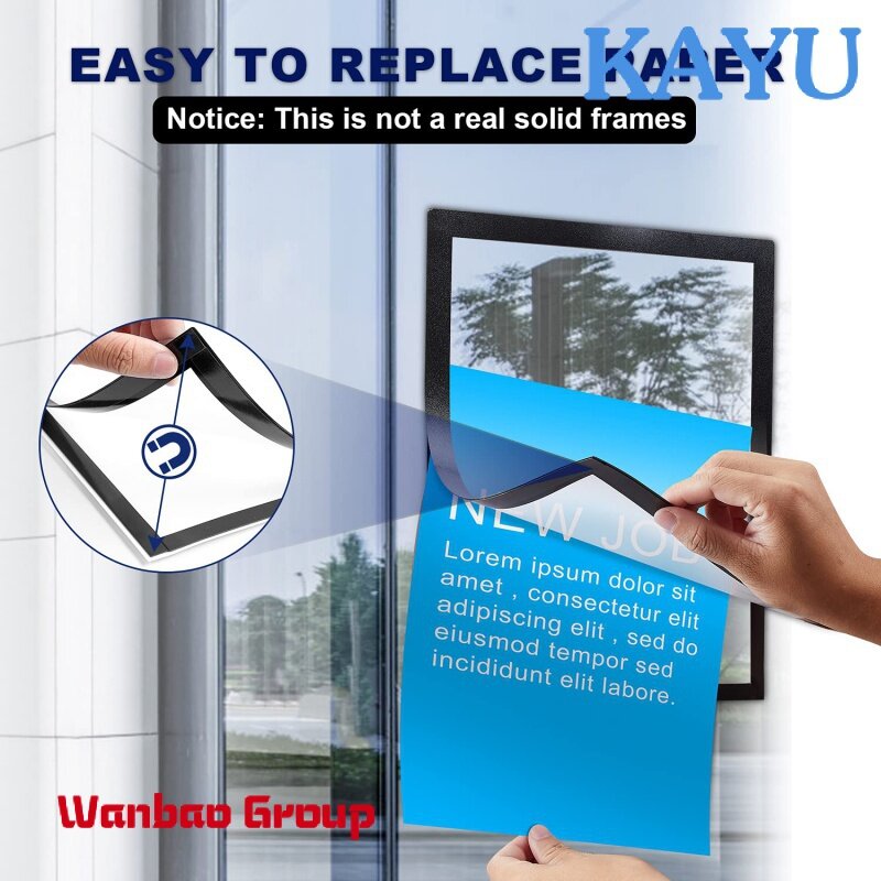 8.5 "x 11" Brief kann selbst klebende magnetische Bild Poster Rahmen für Kühlschrank Wandt ür Fenster