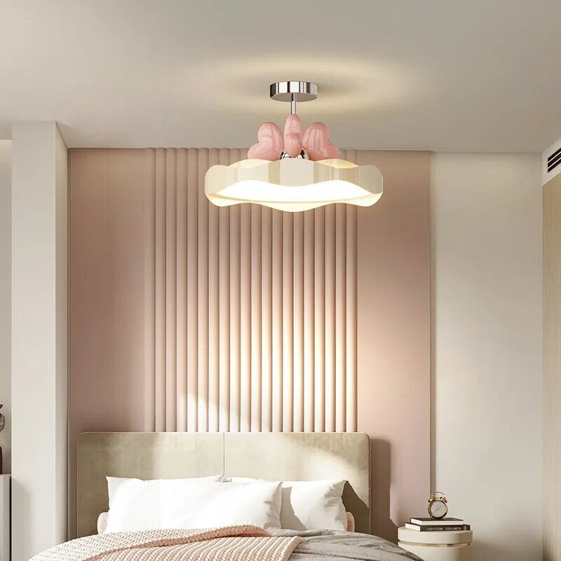 Люстра В кремовом стиле для детской комнаты, современная простая лампа полного спектра для спальни, кабинета, с защитой глаз